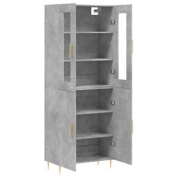 Berkfield Highboard Concrete Grey 69.5X34X180 Cm Engineered Wood - thumbnail 4