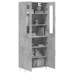 Berkfield Highboard Concrete Grey 69.5X34X180 Cm Engineered Wood - thumbnail 3