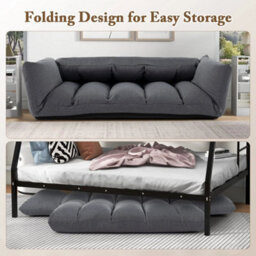 Upholstered Recliner Chair With 5-Position Adjustable Backrest & Metal Frame - thumbnail 6