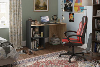 Computer Desk Shefa Line Iris Anthracite - Gold Craft Oak - image 1