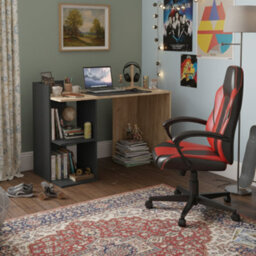 Computer Desk Shefa Line Iris Anthracite - Gold Craft Oak - thumbnail 4