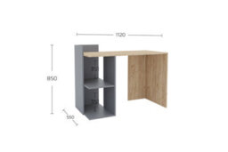 Computer Desk Shefa Line Iris Anthracite - Gold Craft Oak - thumbnail 2