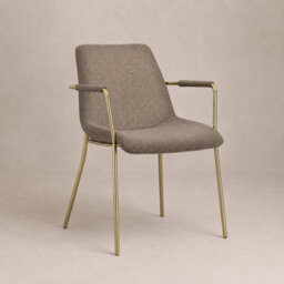 Where Saints Go Ltd Reese Dining Armchairs Pack Of 2, Taupe Velvet, Gold Metal Frames By Where Saints Go - thumbnail 2