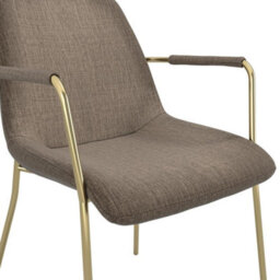 Where Saints Go Ltd Reese Dining Armchairs Pack Of 2, Taupe Velvet, Gold Metal Frames By Where Saints Go - thumbnail 6