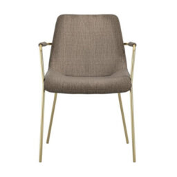 Where Saints Go Ltd Reese Dining Armchairs Pack Of 2, Taupe Velvet, Gold Metal Frames By Where Saints Go - thumbnail 3