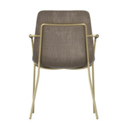 Where Saints Go Ltd Reese Dining Armchairs Pack Of 2, Taupe Velvet, Gold Metal Frames By Where Saints Go - thumbnail 5