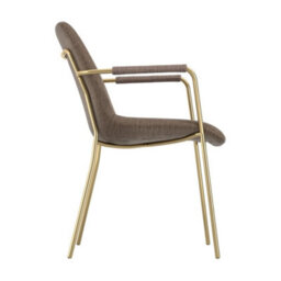Where Saints Go Ltd Reese Dining Armchairs Pack Of 2, Taupe Velvet, Gold Metal Frames By Where Saints Go - thumbnail 7
