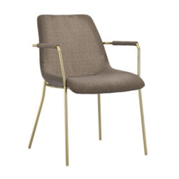 Where Saints Go Ltd Reese Dining Armchairs Pack Of 2, Taupe Velvet, Gold Metal Frames By Where Saints Go - thumbnail 4