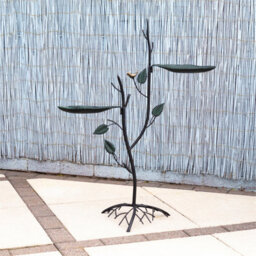Netagon Outdoor Garden Free Standing Weatherproof Leaf Bird Bath & Feeder Ornament - thumbnail 5