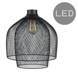 Valuelights Sigmund Black Ceiling Pendant Shade And B22 Pear Led 4W Warm White 2700K Bulb - thumbnail 2