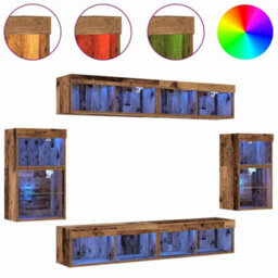 Berkfield Modern Floating Shelf 2 Pcs Old Wood 40X28.5X40 Cm Engineered Wood - thumbnail 4