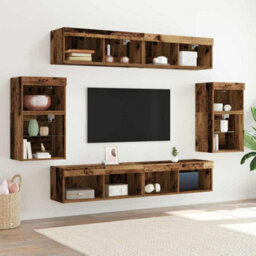 Berkfield Modern Floating Shelf 2 Pcs Old Wood 40X28.5X40 Cm Engineered Wood - thumbnail 2