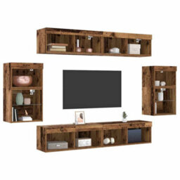 Berkfield Modern Floating Shelf 2 Pcs Old Wood 40X28.5X40 Cm Engineered Wood - thumbnail 3
