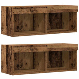 Berkfield Modern Floating Shelf 2 Pcs Old Wood 40X28.5X40 Cm Engineered Wood - thumbnail 7