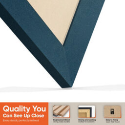 "16X16"" Navy Blue Modern Vinyl Record Frame With Ivory Mount For 12 Inch Lp Disc - Ak Frames" - thumbnail 3