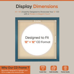 "16X16"" Navy Blue Modern Vinyl Record Frame With Ivory Mount For 12 Inch Lp Disc - Ak Frames" - thumbnail 2