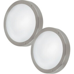 2 Pack Ip44 Outdoor Round Wall Light - Modern Stainless Steel Led Porch Lamp