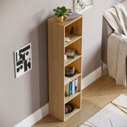 Lassic Vida Designs Oxford Oak 5 Tier Cube Bookcase Freestanding Shelving Unit (H)1320mm (W)320mm (D)240mm - thumbnail 6