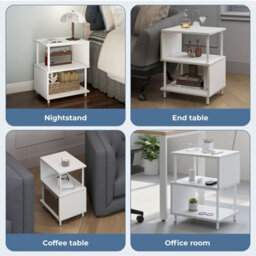 Levede Side Table 3 Tier Small Bedside Sofa End Table Storage Shelves Modern - thumbnail 7
