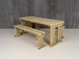 Arbor Garden Solutions Yews Picnic Bench - Wooden Rounded Garden Table And Bench Set (7Ft, Natural Finish) - thumbnail 4