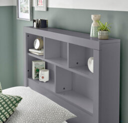 Bedmaster Oscar Grey Wooden Bookcase Ottoman Storage Bed And Memory Maestro Memory Foam Mattress - thumbnail 6