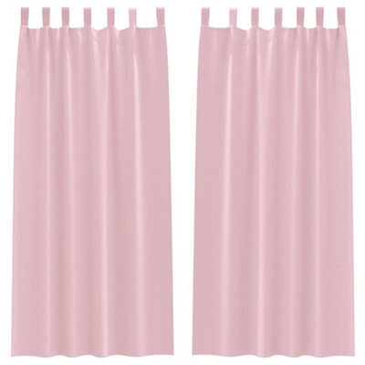 Berkfield Modern Curtains With Curtains 2 Pcs Baby Pink 245 X 140 Cm Polyester - image 1