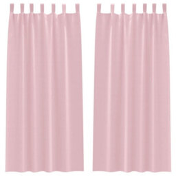 Berkfield Modern Curtains With Curtains 2 Pcs Baby Pink 245 X 140 Cm Polyester