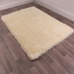 Cream Plain Shaggy Handmade Sparkle Easy To Clean Rug For Dining Room Bedroom And Living Room-120Cm X 170Cm - thumbnail 2