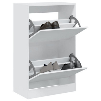 Berkfield Shoe Cabinet White 60X34X96.5 Cm Engineered Wood - image 1