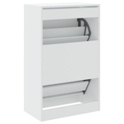 Berkfield Shoe Cabinet White 60X34X96.5 Cm Engineered Wood - thumbnail 7