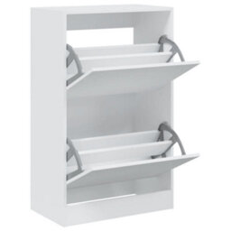 Berkfield Shoe Cabinet White 60X34X96.5 Cm Engineered Wood - thumbnail 2