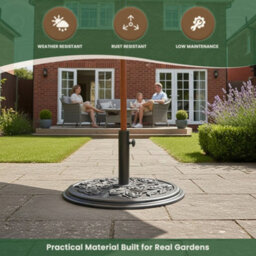 Garden Market Place Resin Garden Parasol Base 9Kgs - Antique Bronze Colour - thumbnail 4