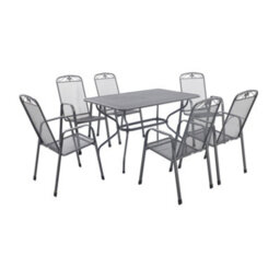 Pacific Lifestyle Savoy Mesh Metal 6 Seater Outdoor Dining Set With Cushions - thumbnail 3