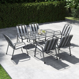 Pacific Lifestyle Savoy Mesh Metal 6 Seater Outdoor Dining Set With Cushions - thumbnail 2