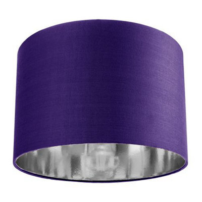 Happy Homewares Contemporary Purple Cotton 12 Table/pendant Lamp Shade With Shiny Silver Inner - image 1