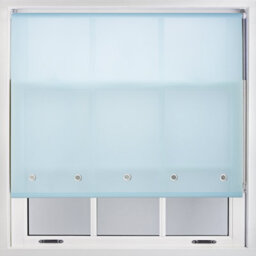 Furnished Daylight Roller Blind With Round Eyelets - Duck Egg Blue Trimmable, 230Cm X 210Cm - thumbnail 1