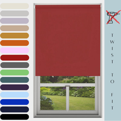 Caecus Blinds Mtm Blinds Outlet No Drill Blackout Roller Blind Red 120Cm - image 1