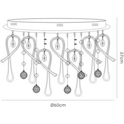 Luminosa Lighting Luminosa Class Flush Ceiling Round 20 Light G4 Polished Chrome/white Glass/crystal, Not Led/cfl Compatible - thumbnail 5
