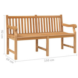 Walplus Garden Bench 150 Cm Solid Teak Wood - thumbnail 7