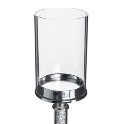 Beliani Candle Holder Abbeville 48 Cm Glass Silver - thumbnail 4