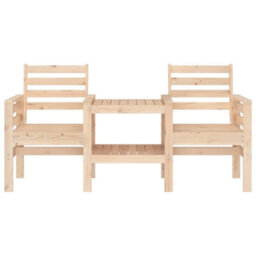 Walplus Garden Bench With Table 2-Seater Solid Wood Pine - thumbnail 3