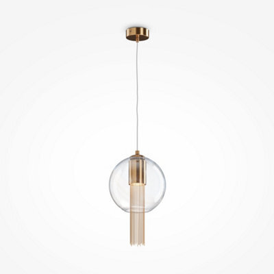 Luminosa Lighting Luminosa Maytoni Flusso I Modern Slim Pendant Ceiling Light Bronze Gu10 - image 1