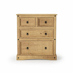 Mews Corona 4 Drawer Chest Of Drawers 2 + 2 Solid Mexican Pine - thumbnail 7