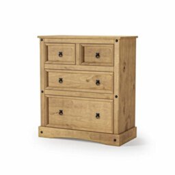 Mews Corona 4 Drawer Chest Of Drawers 2 + 2 Solid Mexican Pine - thumbnail 6