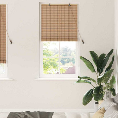 Berkfield Window Blinds & Shades Manual Light Brown 100 X 220 Cm Bamboo - image 1