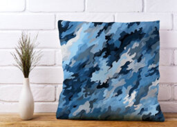 Warren Reed Designer Blue And Grey Canvas Brushstrokes Cushions 60Cm X 60Cm - thumbnail 2