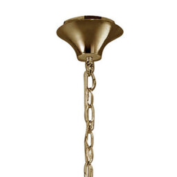 Luminosa Lighting Luminosa Tiffany Pendant 6+6 Light E14+G9, French Gold With Cream Shades & Clear Crystal - thumbnail 3
