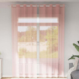 Berkfield Voile Curtains With Grommets 2 Pcs Pink 140X260 Cm