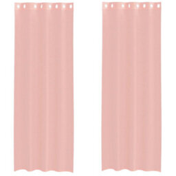 Berkfield Voile Curtains With Grommets 2 Pcs Pink 140X260 Cm - thumbnail 2