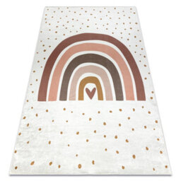 RugsX Bambino 46960 Washing Carpet Rainbow, Dots For Children Anti-Slip - White Brown 140X200 Cm - thumbnail 4